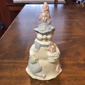 Ceramic Snowman Figurine with Pastel Accents